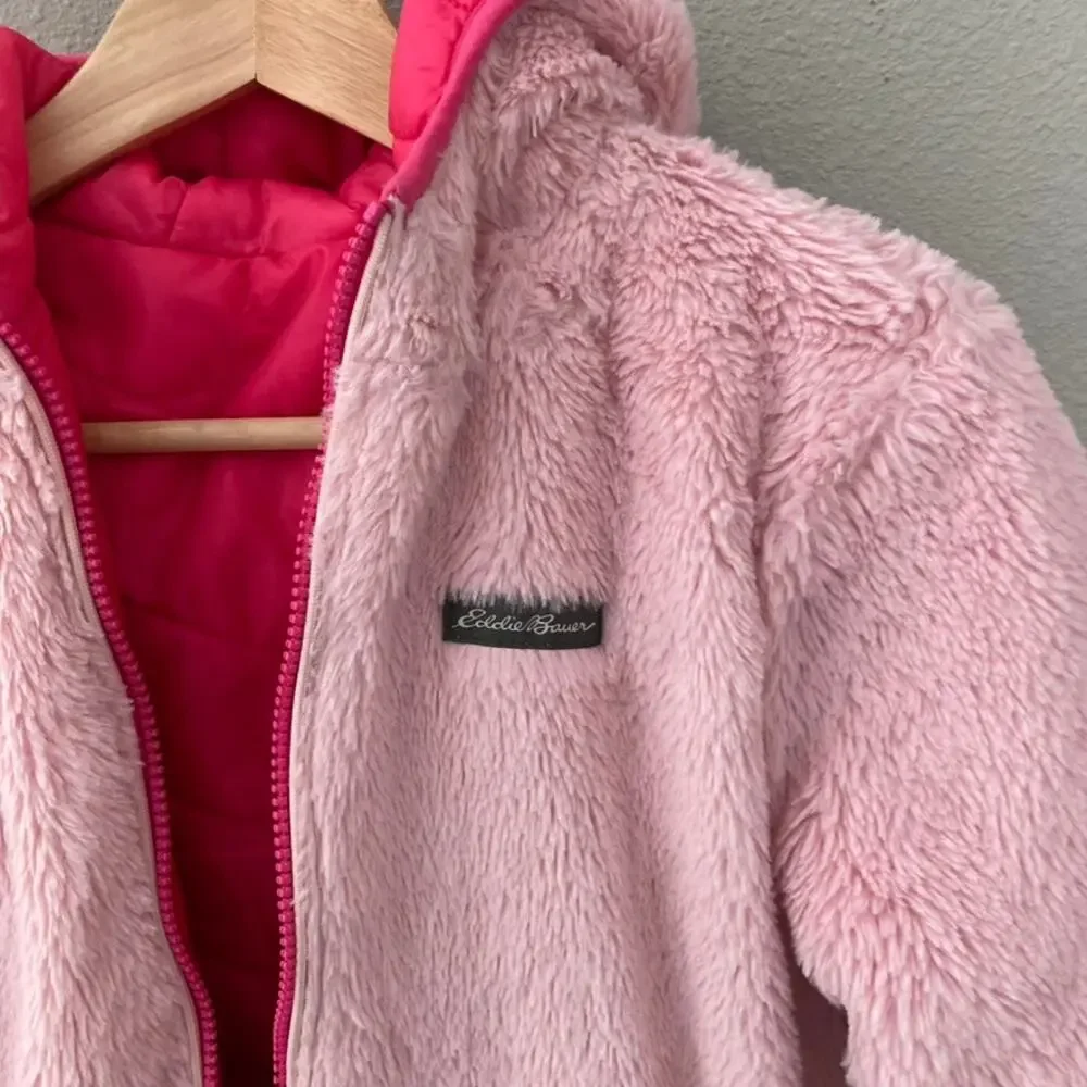 Eddie Bauer Reversible Deer Harbor Hooded Jacket - Pink Purple Ombre - M 10/12